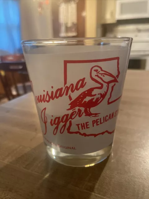 LOUISIANA JIGGER Cocktail Beverage 4" Glass 12 oz The Pelican State Cajun
