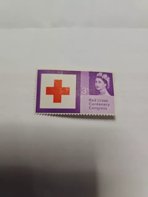 Queen Elizabeth II - 1963 Red Cross Centenary Congress Stamp 3d