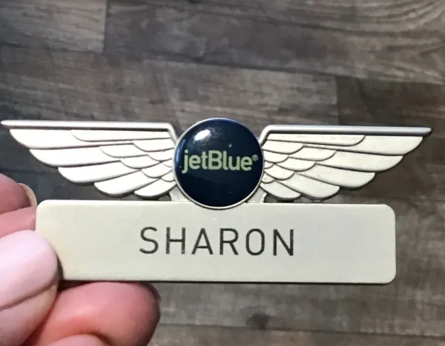 Vintage JetBlue Employee ID Badge NAME TAG Wings AGENT Heavy Metal Die Cast