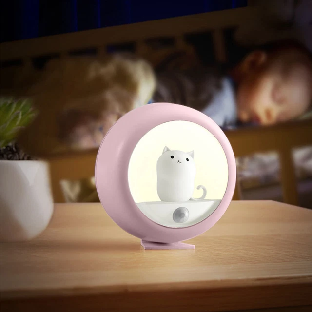 Kitchen For Wall Lovely Cat Motion Sensor Night Light USB Rechargeable Magnetic
