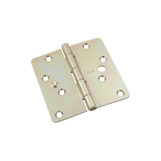 6PK Stanley Hardware 4" Satin Brass Residential Door Hinges with Security Tab