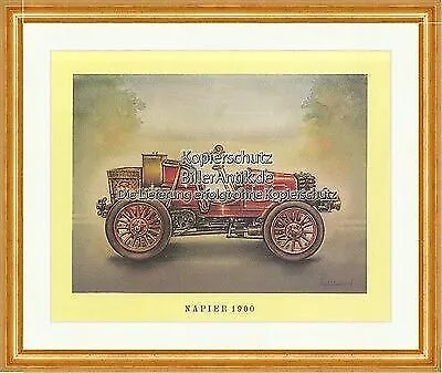 Napier 1900 England Rennwagen Hupe Licht Speiche Räder Lenkung Rot Oldtimer 30