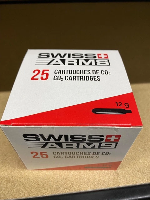 Airsoft BOITE X25  lot Cartouches de CO2 SWISS ARMS 12g neuf en stock