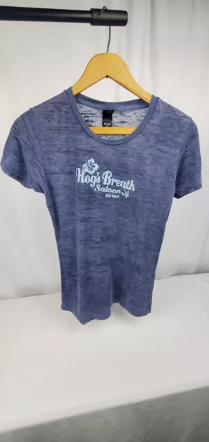 Hog's Breath Key West Womens Blue Sheer Tshirt Size XL