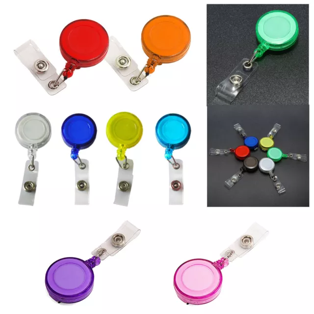 Retractable Pull Chain ID Holder Reel Recoil Key Ring Belt Clip