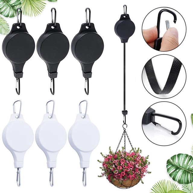 Fleymu Pflanzenroller Set - 4x Verstellbare Hängehaken Für Blumenampeln