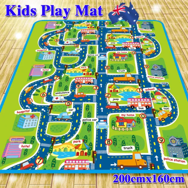 Waterproof Children's Mats Baby Kids Rug CITY Traffic Carpet Car Play Mat Track