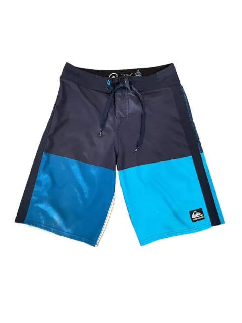 Quiksilver Boardshorts Swim Trunk Shorts Blue Boys Size 24x10 Good Condition