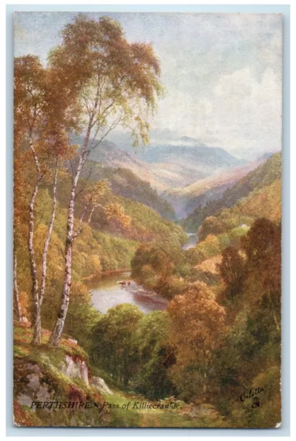 c1910 Pass of Killiecrankie Perthshire Scotland Oilette Tuck Art Postcard