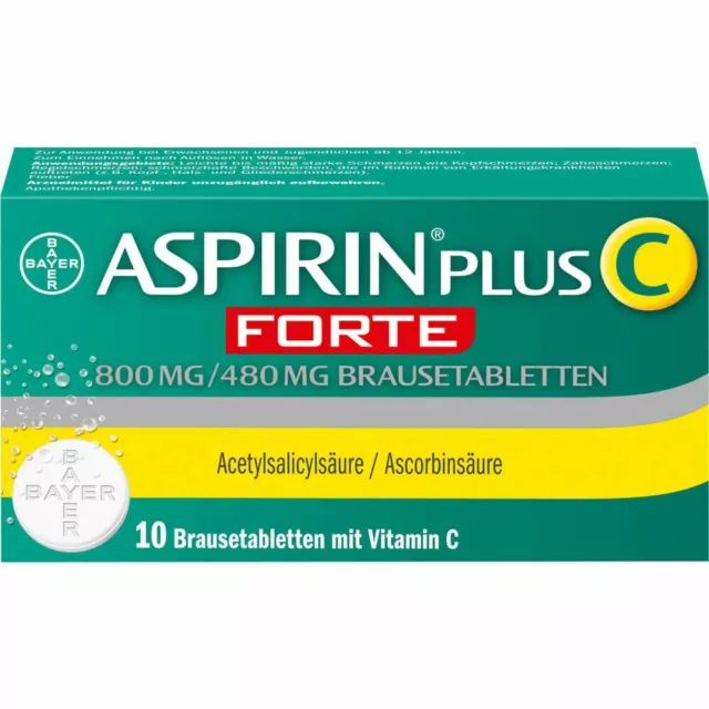 ASPIRIN plus C forte 800 mg/480 mg Brausetabletten 10 St PZN10836596