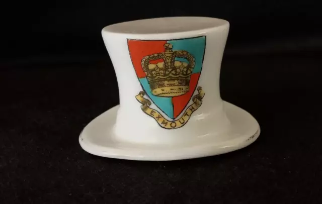 Crested China - EXMOUTH Crest - Top Hat - Arcadian.