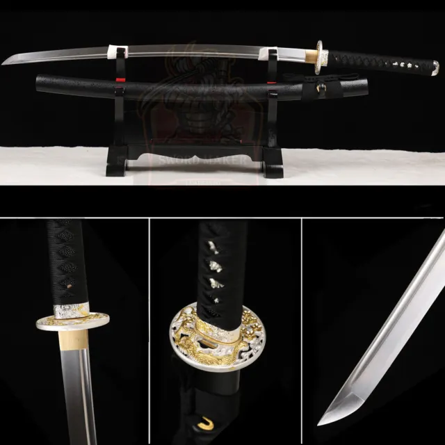 Handmade Dragon Tsuba Katana 9260 Spring Steel Japanese Samurai Sword Full Tang