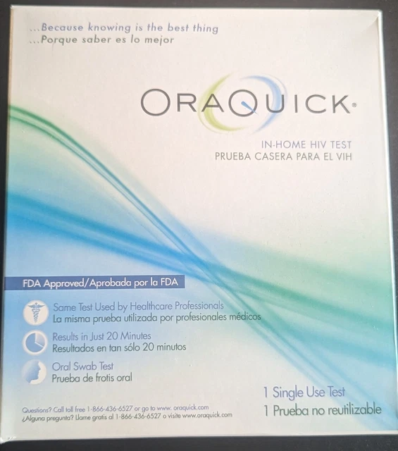 Prueba casera OraQuick VIH envío rápido gratuito totalmente nuevo CADUCIDAD 07/32/25 compra 2 y ahorra