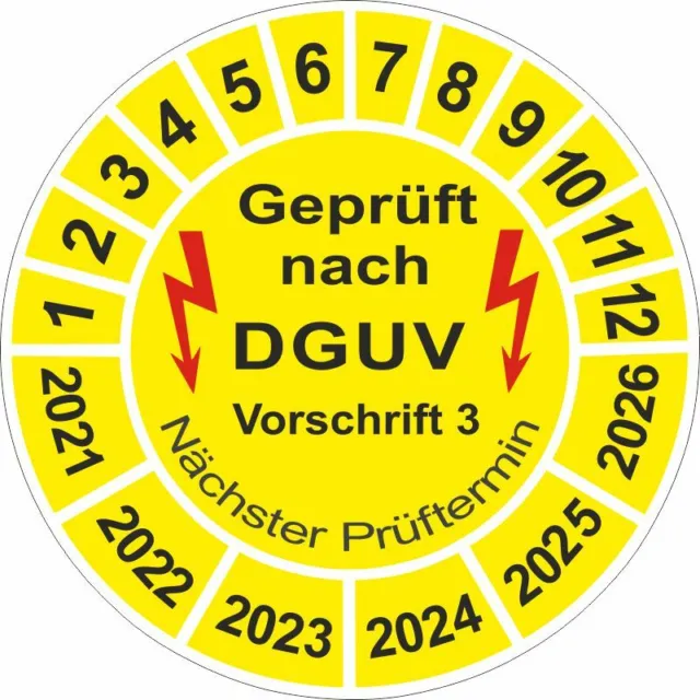 BGV A3 = alt & jetzt NEU = DGUV V 3  Prüfplaketten 5065D 2021