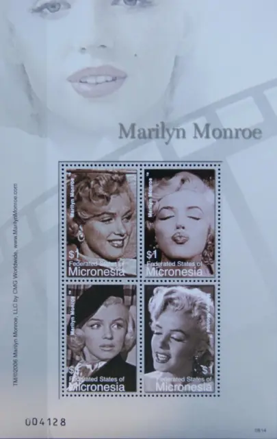 MICRONESIA MIKRONESIEN 2007 KLB 1768-71 Marilyn Monroe US Filmschauspielerin **