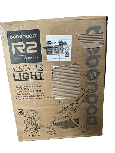 Beberoad R2 Lightweight Baby 0-36 months Stroller w/ Canopy  Light Grey NEW