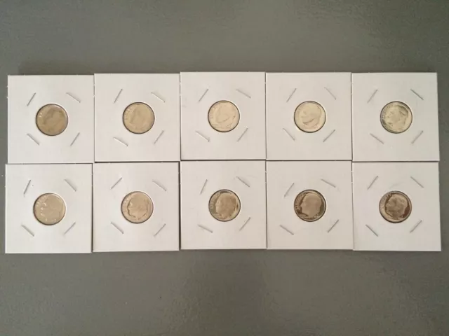 1970-1979-S Proof Roosevelt Dimes - Complete Decade Set 2