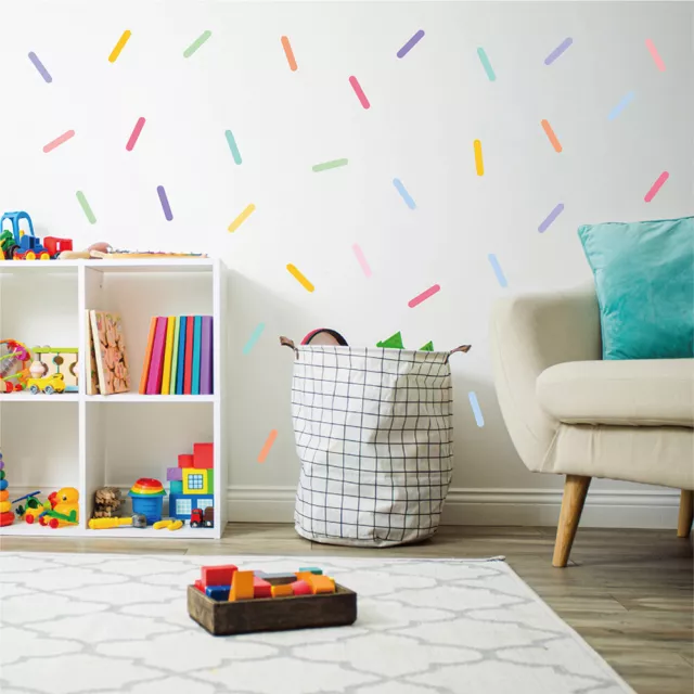 Removable Sprinkles Wall Stickers Kid Decal Art Nursery Bedroom Vinyl Decals Set