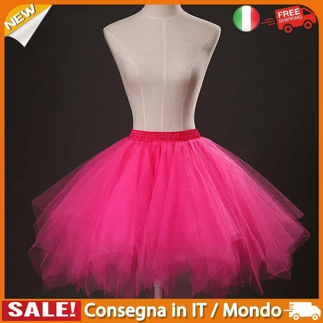 IT Boneless Dance Skirt Costume Half-length Skirt for Ballet Cosplay (Rose Red)
