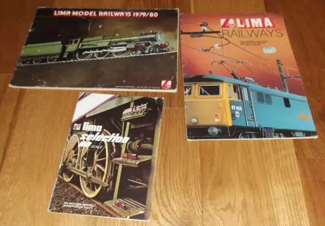 3 x vintage lima catalogues 1980s good condition collection hornby railway