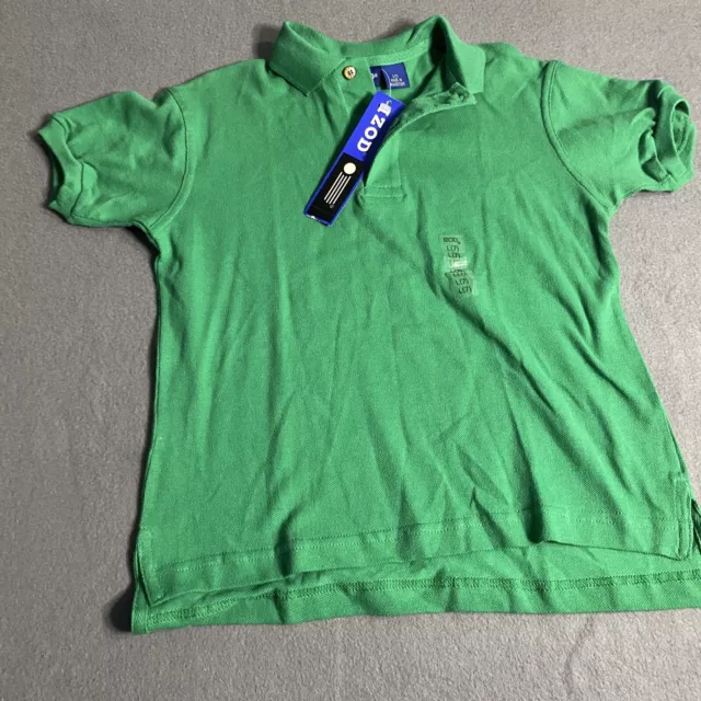 kids polo shirt green large l 7 short sleeves izod 100% cotton nwt new nino s15