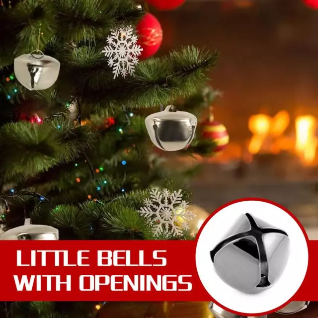 10PCS Little 25mm 0.98 inch Jingle Bell Dangle with openings Christmas Pendants