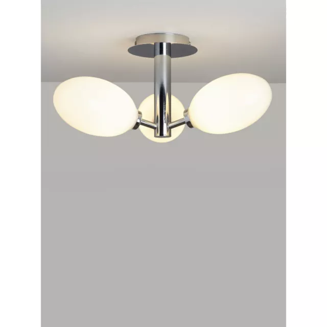 John Lewis Pebble Semi Flush Bathroom Ceiling Light, Polished Chrome