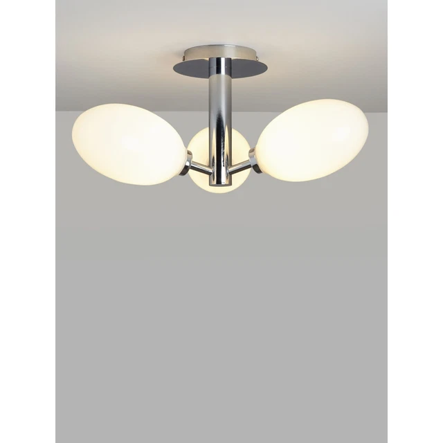 John Lewis Pebble Semi Flush Bathroom Ceiling Light, Polished Chrome