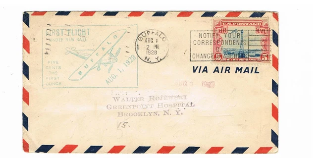USA Airmail Michel Number 310 As Ef On First Flight By Buffalo Nach New York Mit