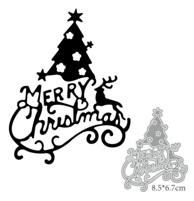Feliz Navidad corte de metal Dies Scrapbooking plantilla de troquelado plantilla hágalo usted mismo