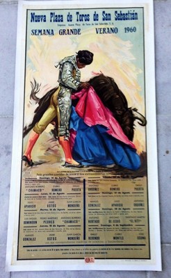 Ballester Arturo Plaza de toros de Fuenterrabia 1976 Affiche Originale Corrida 