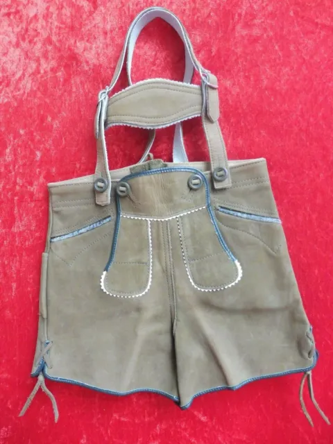 Alta Qualità Pantaloni IN Pelle, Gr.104, Fatto Germania, Corti Con Imbragatura,