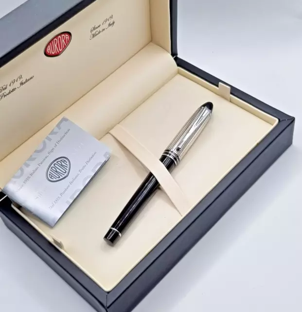 Aurora Ipsilon Fountain Pen Solid Silver 925 New With Box