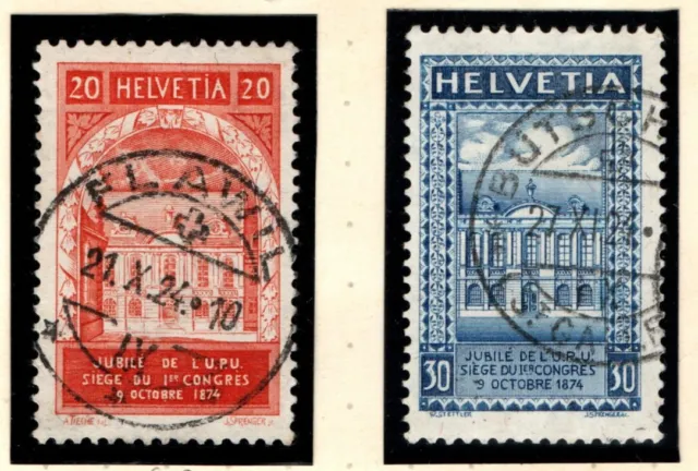 Schweiz Briefmarken Satz 50 Jahre UPU 1924 Mi. 192-193 gestempelt (CH09)