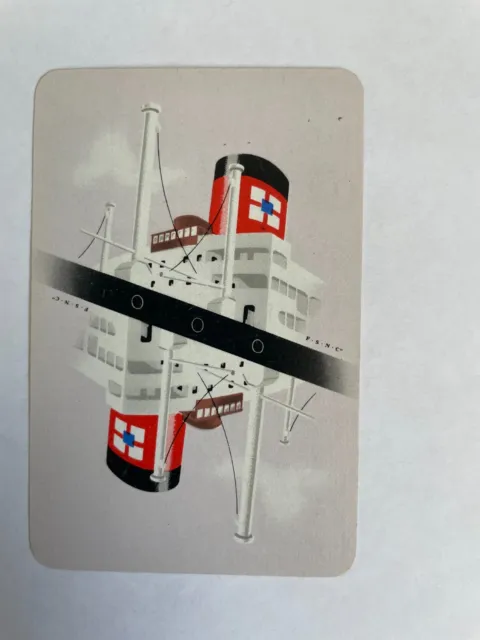 Cruise Ship Steam Boat Liner Mirror Retro Art Vintage Rare Swap Playing Card x1