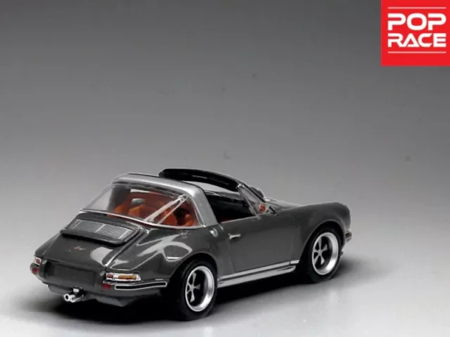 PORSCHE Singer Targa  - metal grey - POP RACE 1:64 2