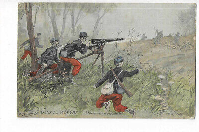 Illustration Militaire Dans La Woevre  Mitrailleuse D Infanterie