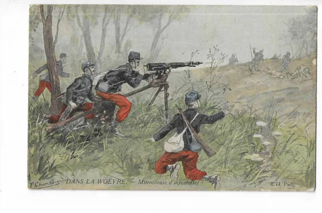Illustration Militaire Dans La Woevre  Mitrailleuse D Infanterie
