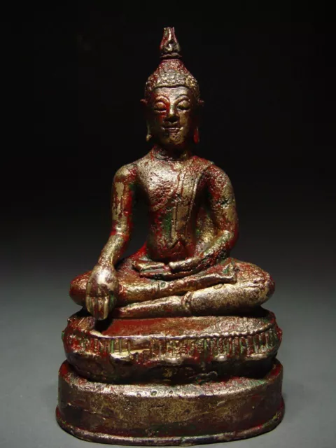 AUTHENTIC BRONZE SUKHOTHAI BUDDHA. KAMPHAENG PHET STYLE. 17/18th C.