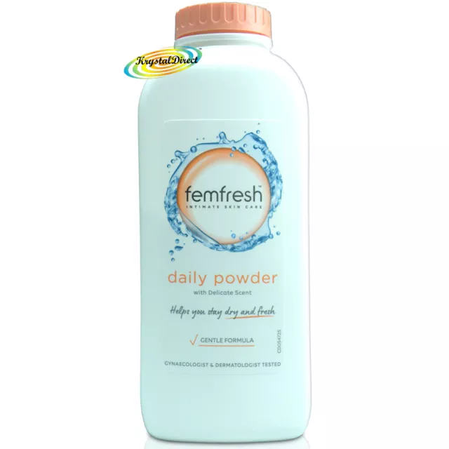 Polvo diario Femfresh higiene íntima libre de talco ligeramente fraganciado 200 g