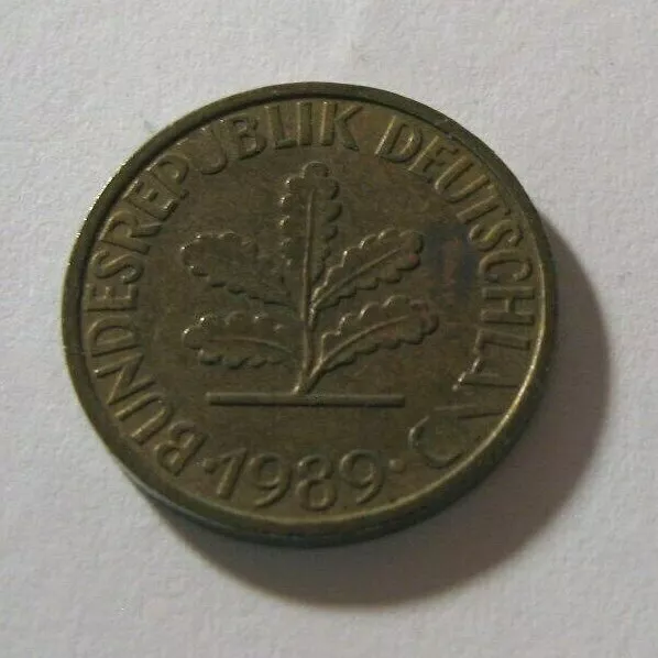 C#10 Pfennig Groschen DM Münze Coin Deutsche Mark Deutschland 1989 G Umlaufgeld 2