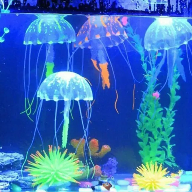 Artificial Glowing Effect Fake Jellyfish Aquarium Decoration Fish Tank Ornament