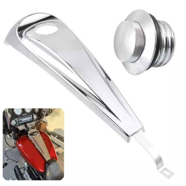 Dash Fuel Console+Gas Tank Cap Cover For Harley Electra Tri Street Glide FLHX