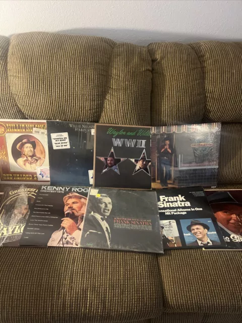 Willie Nelson Waylon Kenny Rogers Frank Sinatra Lp Vinyl Records Lot Of 9