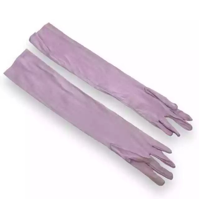 The Bar Revolve Silk Gloves Long Above Elbow Womens Formal Evening Purple Lilac 3