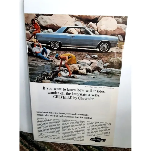 1965 Chevy Malibu Super Sport Coupe Chevrolet GM Print Ad vintage 60s