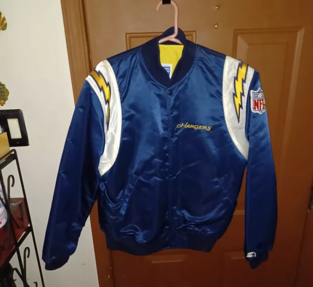 Vtg Rare NFL 80s San Diego Chargers Starter Satin Bomber Jacket Mens L