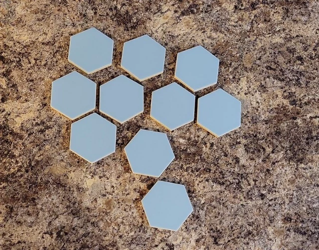 Lot 10 Vintage Tile Romany USOTCO Light Blue Hexagon Hex Beehive Ceramic Tiles
