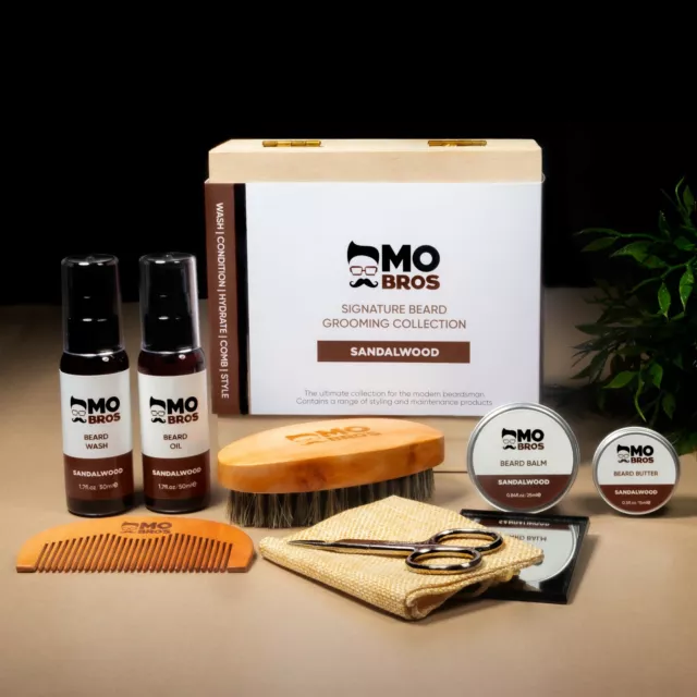 Wooden Beard Grooming Kit - Personalised Signature Box - Includes Beard Oil