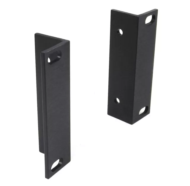 TWO New 3.5" 2 RU Black Anodized Ears For UREI, DIY 19" Rack Mount Projects. RA